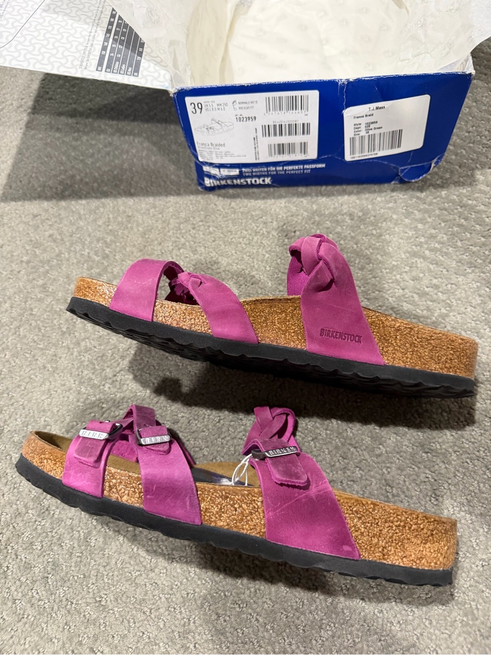Birkenstock Women's Franca Braided Suede Strappy Sandals - Size 39 / US 8-8.5 - Picture 5 of 7